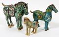CHINESE CLOISONN HORSE FIGURES THREE