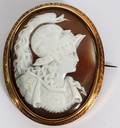 CAMEO THREE FACES BROOCH 19THC