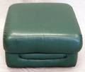 NATUZZI ITALIAN GREEN LEATHER OTTOMAN LATE 20THC