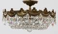 CRYSTAL  BRONZE CEILING FIXTURE C 1930