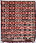 Lancaster County Pennsylvania red white and navy blue jacquard coverlet by Peter Harting Hartung