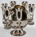 FRENCH SILVER PLATE CHAMPAGNE COOLER  STEMWARE