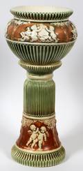 ROSEVILLE DONATELLO POTTERY JARDINIRE  PEDESTAL