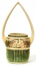 ROSEVILLE DONATELLO POTTERY BASKET EARLY 20TH C