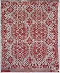 New York red and white jacquard coverlet by James Cunningham