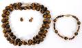 TIGERS EYE BEAD NECKLACE BRACELET  EARRINGS