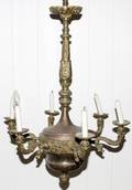 BRONZE SIX LIGHT CHANDELIER