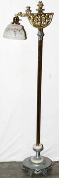 BRASS AND METAL FLOOR LAMP
