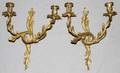 LOUIS XV ROCOCO STYLE 2 LIGHT METAL WALL SCONCES