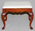 QUEEN ANN STYLE MAHOGANY AND UPHOLSTERED BENCH