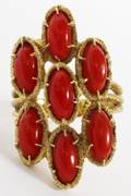 18KT YELLOW GOLD  CORAL RING
