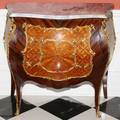 LOUIS XV STYLE FRUITWOOD COMMODE W MARBLE TOP