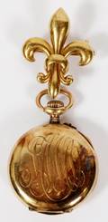 14KT GOLD LADYS OPEN FACE POCKET WATCH 7056
