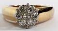 14KT GOLD  DIAMOND CLUSTER LADYS RING SZ 52555