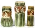 ROSEVILLE DONATELLO POTTERY VASES THREE