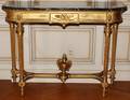LOUIS XVI STYLE GILT WOOD CONSOLE MARBLE TOP