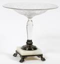 PAIRPOINT SILVER PLATE  OYNX CUT GLASS COMPOTE