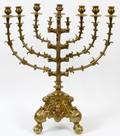 GERMAN BRASS MENORAH 19THC