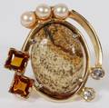 JOAN MICHLIN JASPER PEARL  CITRINE SLIDE
