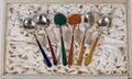 DANISH STERLING SILVER AND ENAMEL SPOONS SIX