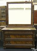 Victorian walnut dresser with mirror