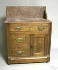 Victorian walnut marble top commode