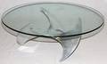 KNUT HESTERBERG ALUMINUM  GLASS COFFEE TABLE