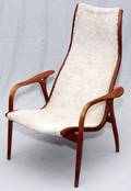 YNGVE EKSTROM SWEDISH SHEEPSKIN LOUNGE CHAIR