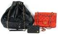 CHANEL RED QUILTED LEATHER SHOULDER BAG