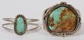 NATIVE AMERICAN SILVER TURQUOISE CUFF BRACELETS 2