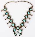 NATIVE AMERICAN SILVER  TURQUOISE NECKLACE