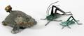 METAL CRICKETS AND LEAD TURTLE FOUNTAIN TWO PIECE