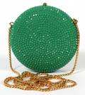JUDITH LEIBER GREEN EVENING SHOULDER BAG