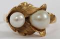 14KT YELLOW GOLD AND PEARL RING