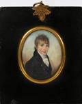 AMERICAN WATERCOLOR PORTRAIT MINIATURE 18THC