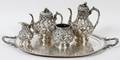 SILVERPLATE TEA  COFFEE SET FOUR PIECES W TRAY
