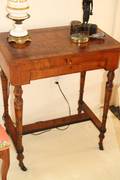 BURL WALNUT END TABLE LATE 19TH C