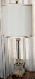 GLASS COLUMNAR TABLE LAMP