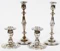 STERLING WEIGHTED CANDLESTICKS EARLY 20TH C 2 PR