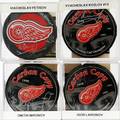 DETROIT RED WINGS AUTOGRAPHED HOCKEY PUCKS 4 PCS