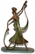 ART DECO STYLE PATINATED BRONZE SCULPTURE