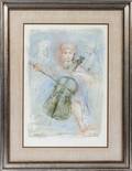 EDNA HIBEL LITHOGRAPH W PASTEL IMAGE