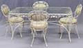 WOODARD GLASSTOP PATIO TABLE  CHAIRS