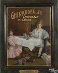 Ghirardellis Chocolate painted tin trade sign