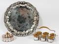 SILVERPLATE TRAY RAMEKINS CADDY  ASPREY ASHTRAY