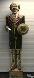Carved and polychrome circus figure of a clown 20th c
