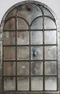 WROUGHT IRON ARCHED PANEL MIRROR
