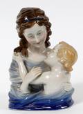 GERMAN PORCELAIN BUST OF MOTHER  CHILD C 1930