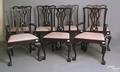 Set of 7 Chippendale style mahogany dining chairs