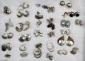 VINTAGE STERLING  COSTUME EARRINGS 35 PAIRS